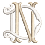 Monogram Chic Satin Fill - 2 Colors (Cream White, Pick 2nd Color) - 2 Initials (First, Last) +$17.00