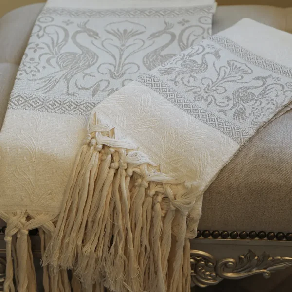 Tessitura Pardi GRIFO Linen Cotton Italian Hand Towel with Fringe, Available in Small and Large - Image 5