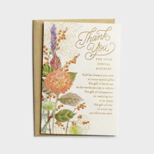 DAYSPRING Ministry Appreciation - Thank You - 1 Premium Greeting Card