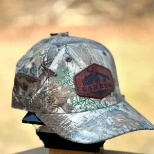 DRI DUCK Embroidered Running Buck Personalized Custom Leather Patch Cap Hat [Multiple Color - Patch Choices]
