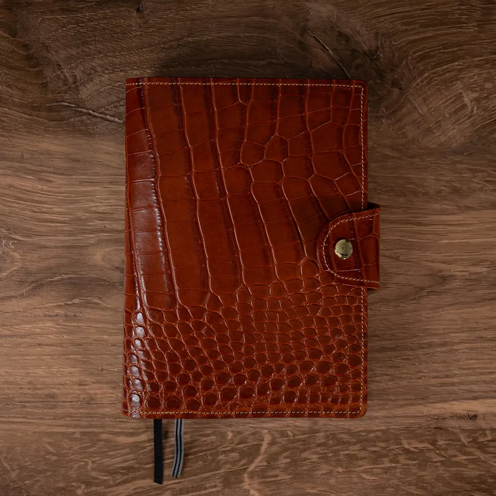 Chosen Leatherwork Signature Italian Alligator Embossed Leather A5 Planner Notebook Cover