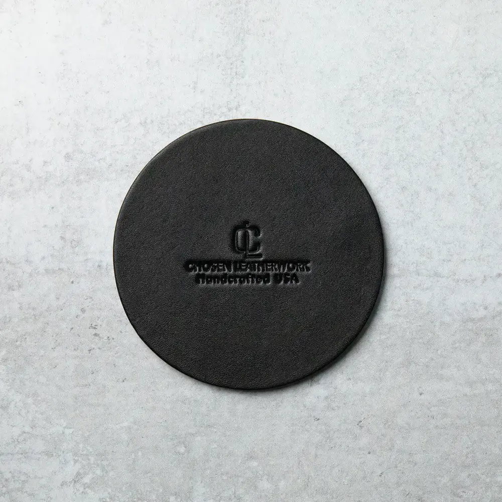 Chosen Leatherwork Stamped English Bridle Leather 4in Round Coasters (Set of 4) - Image 3