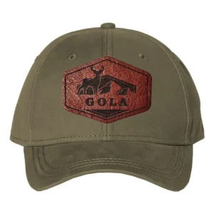 DRI DUCK Heritage Twill Personalized Custom Leather Patch Cap Hat [Multiple Color Choices]